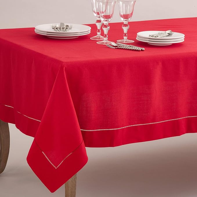 SARO LIFESTYLE Hemstitched Border Tablecloth - Image 2