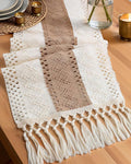 Pureegg Boho Table Runner 12 x 72 Inch, Woven Tassel Design | Dining Table by Pureegg