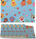 Cute Paws Placemats Set of 6,Dog Cat Table Mates Non-Slip Heat Resistant Washable Linen Place Mats for Party Kitchen Dining Decoration Indoor Outdoor 12"x18"