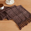 Macrame Style Boho Table Runner, 12x48 Inch Chocolate | Woven Boho Table Runner by ZEEMARTONLINE