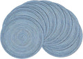 SHACOS Round Braided Placemats Set of 8 Circle Place Mats Cotton Polyester by SHACOS