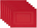 DII PVC Tabletop Collection Woven Indoor/Outdoor, Placemat Set, Tango Red by DII