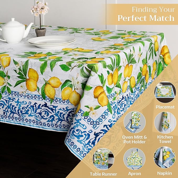 Maison d' Hermine Table Cloth Rectangle Table 100% Cotton 54 x 72 Inches Tablecloth Reusable Decorative for Dining Room Farmhouse Home Valentines Day Decorations Spring Summer - Cedrat
