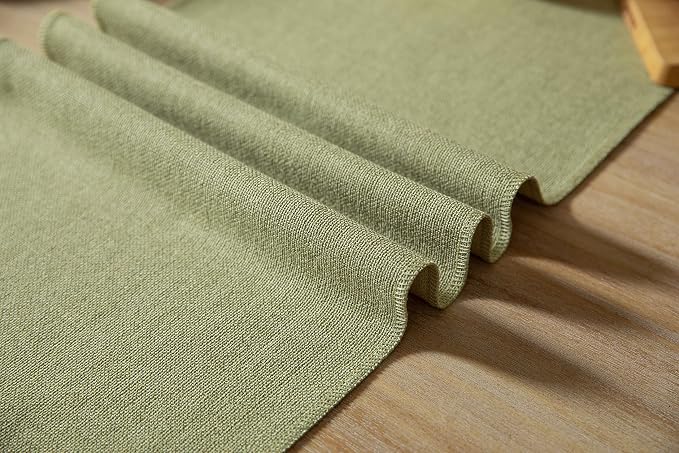 Sage Green Table Runners 36 Inches Long, Burlap Linen Style Rustic Farmhouse - Image 6