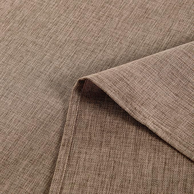 Hiasan Faux Linen Rectangle Tablecloth - Wrinkle and Stain Resistant Washable Table Cloth for Kitchen Dining Room Holiday Table Cover for Party Dinner, Khaki, 60 x 84 Inch