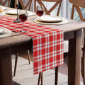 Encasa XO Table Runner, Woven Cotton Dining Runner 13"x120" | Franca Red Checks by EncasaXO