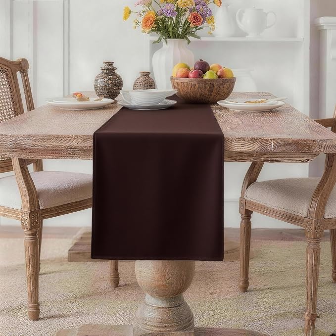 MEANMOY Brown Table Runner 48 Inches Long Waterproof Washable Table Runners | by MEANMOY