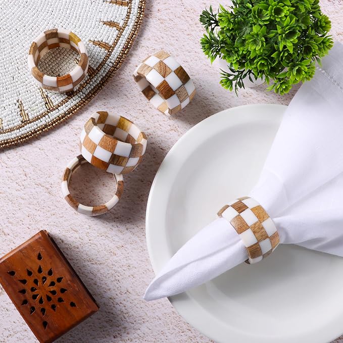 ALPHA Living HOME Rustic Napkin Rings Setof 12 - Image 2