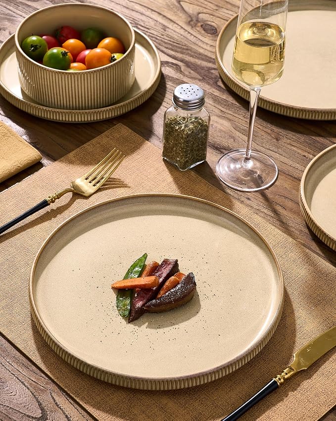 Stoneware Dinnerware Sets, Reactive Glaze Dishes Set - Image 3