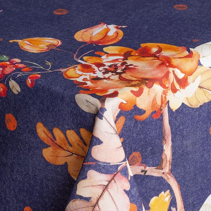 Maison d' Hermine Table Cloth Rectangle Table 100% Cotton 60 x 90 Inches Fall Tablecloth Reusable Everyday Use for Thanksgiving Christmas Decorations Dining Farmhouse Party (Kelim - Infinity)