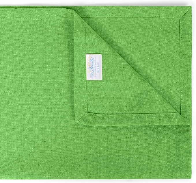 Blue Needles Solid Cloth Napkins Set of 12 Apple Green 100% Cotton Dinner Napkins 18x18 inches, Soft, Reusable, Absorbent, Washable Linen, Ideal for Wedding Events, Parties & Everyday Use