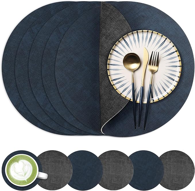 Fyvva Placemats Set of 6, Stain & Scratch Resistant, by Fyvva