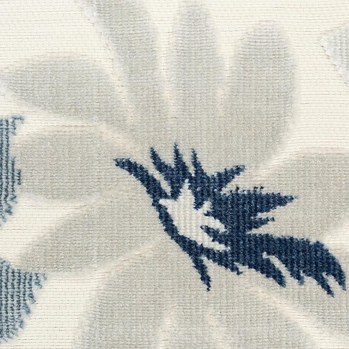 Nourison Home Suncoast Blue 4' x 6' Area Rug - Easy Clean, Non Shedding, Bed Room, Living Room, Dining Room, Kitchen (4' x 6')