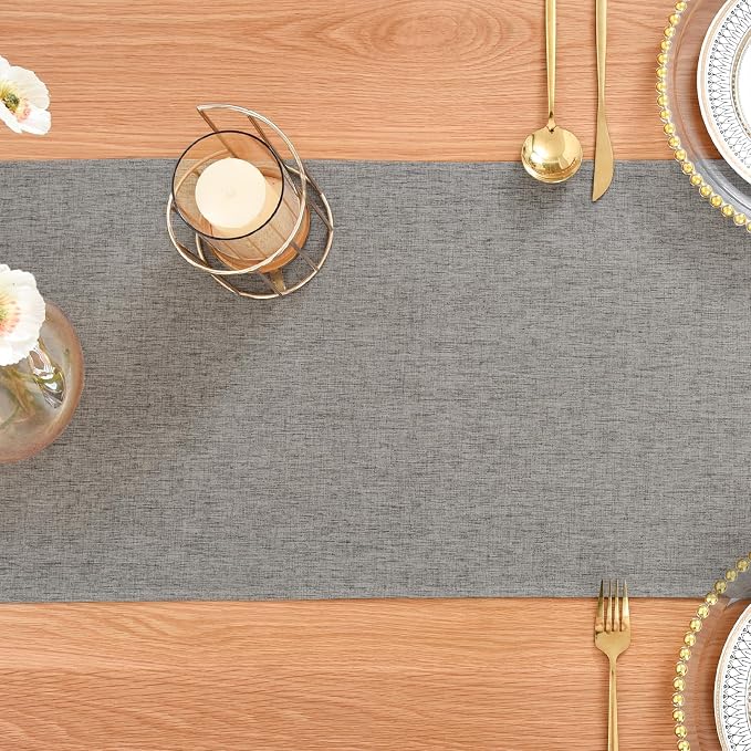 Faux Linen Table Runner Water Resistant 13 x 60 in, Coffee Table Runner - Image 7