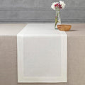 D'Moksha Homes Linen Ivory Table Runner 90 Inches Long - 100% Pure Linen 14 x 90 Inch Table Runner for Dining, Valentines, Spring, Easter - Machine Washable