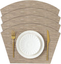 roddyricch Wedge Placemats for Round Tables, Set of 4 Non-Slip PVC Round Table Placemats - Heat Resistant & Wipe Clean Centerpiece Mats for Dining Kitchen Decor (Dark Gray)
