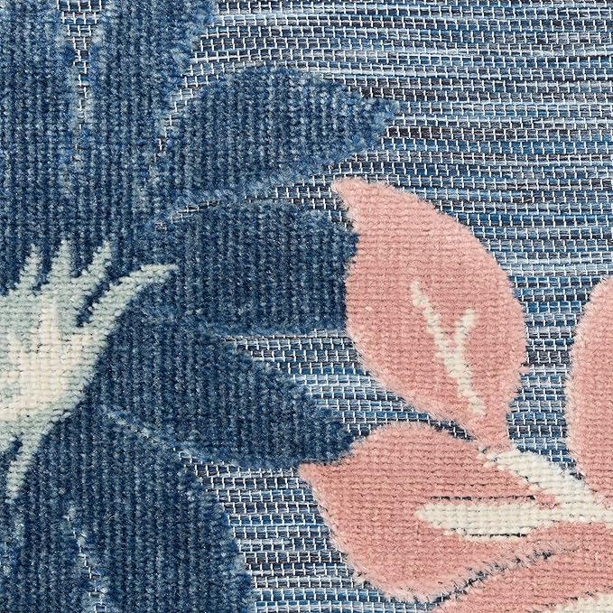 Nourison Home Suncoast Denim Multi 7'10" x 9'10" Area Rug - Easy Clean, Non Shedding, Bed Room, Living Room, Dining Room, Kitchen (8' x 10')