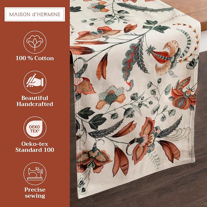 Maison d' Hermine Table Runner 100% Cotton 14.50" x 108" | Table Runners 108 - Image 2