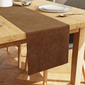 Encasa XO Table Runner, Embossed Velvet, Elegant 13"x72" | Coffee, 175 GSM by EncasaXO