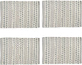 Park Designs All is Calm Chindi Placemat Set of 4 | Gray Striped Braided Cotton Table Mats | Neutral Dining Accents for Winter Meals | Seasonal Decorative Tabletop Linens for Christmas & Everyday Use