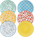 vancasso 8.25" Pastel Salad Plates Set of 6, Vintage Ceramic | Microwave by vancasso