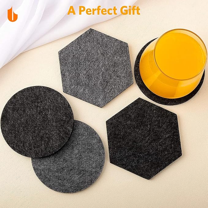 Urbanstrive 6 PCS Coasters, Eco-Friendly 100% Biodegradable Absorbent Felt - Image 4