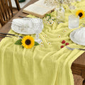 Artoid Mode Boho Light Yellow Gauze Wedding Table Runner, 120 Inch Seasonal by ArtoidMode