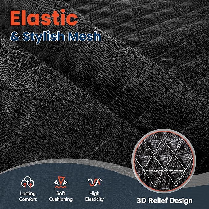 GABRYLLY Ergonomic Office Chair, High Back Home Desk Chair with Flip-Up Arms, 3D Headrest, Thick Sponge Sea &90-120° Recline, Big and Tall Mesh Executive Chairs for Man Woman, Black Woodgrain