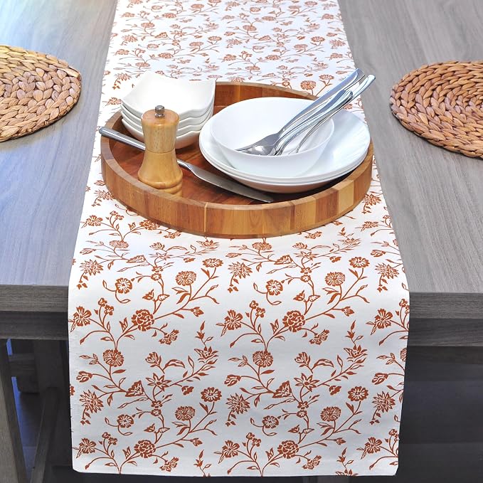 Floral Table Runner 72 Inches Long Vintage Flowers Botanical Design Vintage - Image 7