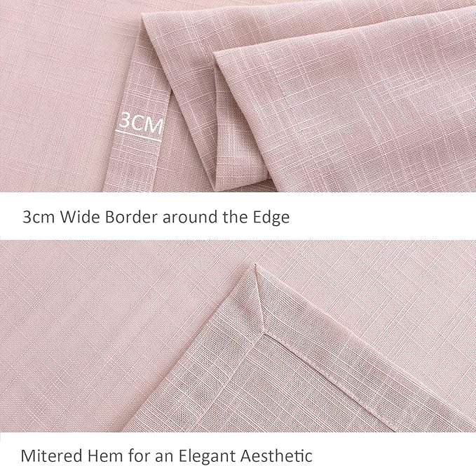 maxmill Lux Faux Linen Table Cloth with Slubby Yarn Textured Weaves Wrinkle Free Anti-Shrink Soft Tablecloth Decorative Table Cover for Outdoor and Indoor Use Rectangle 60 x 104 Inch Blush