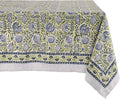 ATOSII Amara Green 100% Cotton Square Fall Tablecloth, Handblock Floral Print Linen Table Cloth for Kitchen Dining I Weddings, Outdoors, Parties, Easter I Fall Decor 60 X 60 Inches I 4 Seater