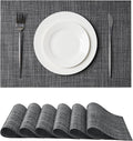 Leetaltree Black and Grey Woven Placemats Set of 6 by Leetaltree-ArtatEveryTable