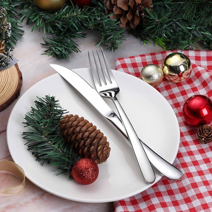 Onader 60 Piece Heavy Duty Silverware Cutlery Set - Image 9