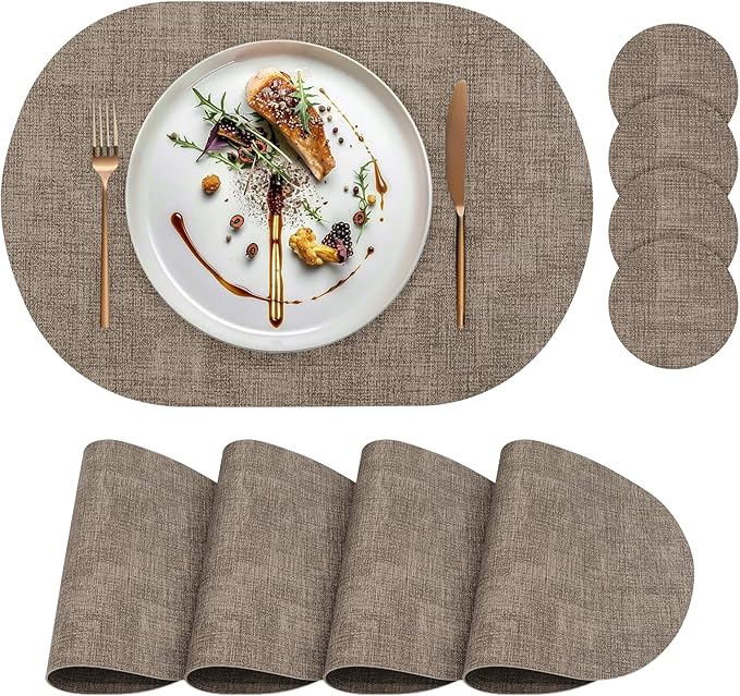 Faux Leather Placemats Set of 4 by yuuzue