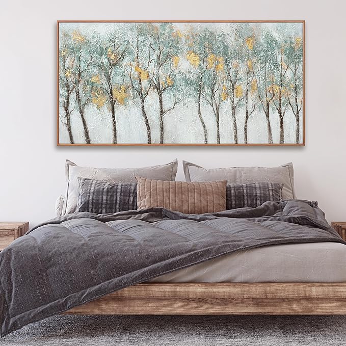 Wall Decor Green Canvas Wall Art Embellishments Plant Forest Abstract Tree Modern Artwork For Living Room Modern Canvas Prints Pictures Wall Artwork For Bedroom Home Hotel Office Decoration 30x60 Inch