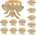 Alpha Living HOMEAntique Gold Metal Napkin Rings - Set of 12 Elegant Bee Table Holders - Ideal Décor for Weddings, Family Gatherings, Formal Dinners, Banquets & Everyday Dining