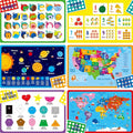 6 Pack Placemats for Kids, Non-Slip Washable, Reusable Alphabet, Shape & Color by SpriteGru