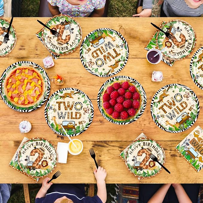 96Pcs Two Wild Birthday Party Supplies - Image 7