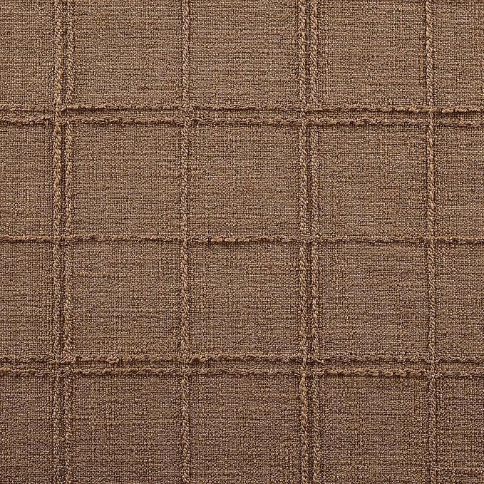 Linen Checked Farmhouse Table Runner, 13x60 Inches Roasted Brown | Raised Grid - Image 6