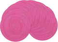 SHACOS Round Placemats Set of 8 Braided Cotton Polyester Table Placemat 15 inch by SHACOS