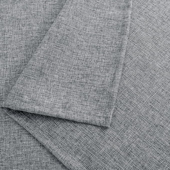 Hiasan 2 Pack Faux Linen Rectangle Tablecloth - Wrinkle and Stain Resistant Washable Table Cloth for Kitchen Dining Room Holiday Table Cover for Party Dinner, Grey, 90 x 132 Inch