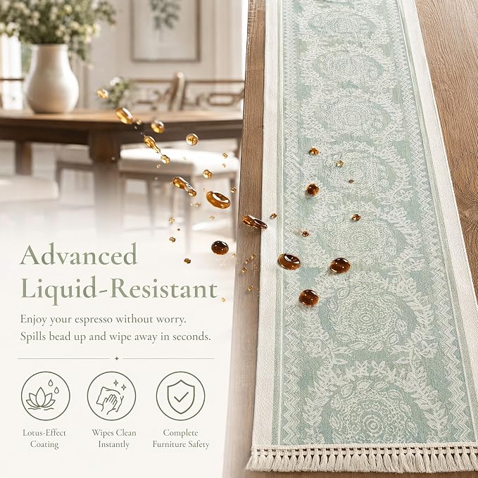 14x107 Medallion Table Runner Waterproof Rustic Farmhouse Macrame | Planning a - Image 2