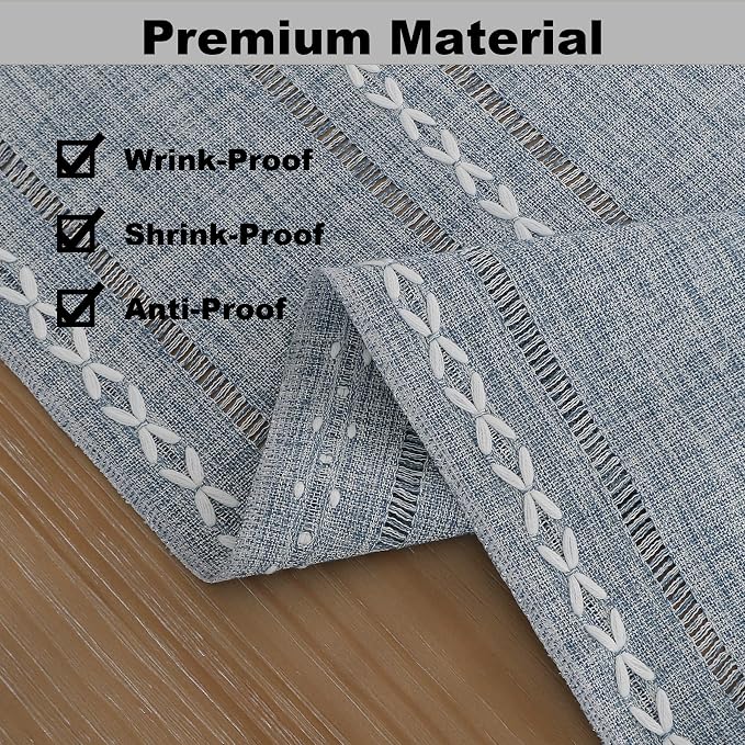 Gernaice 2PCS Boho Table Runner, Rustic Cotton Linen Farmhouse Table Runners - Image 4