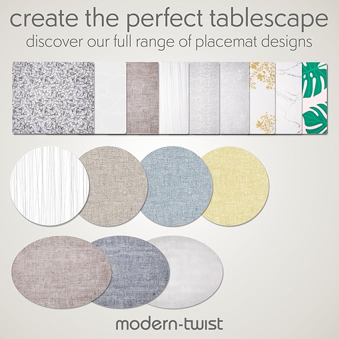 modern-twist 14 x 16 Silicone Placemat, BPA, PVC-Free Table Mat, Dishwasher Safe, Linen Print in Cranberry, Pack of 1