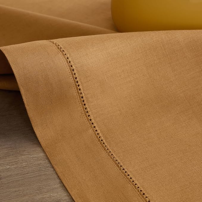 Solino Home 100% Pure Linen Table Runner Brown Sugar Hemstitch, 14 x 72 in | - Image 9