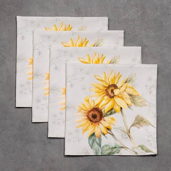 Maison d' Hermine Cloth Napkins Set of 4 100% Cotton Everyday Reusable Square Napkins Cloth Washable Dinner Party Wedding Restaurant Valentines Day Decorations Spring/Summer (Candice, 20" x 20")