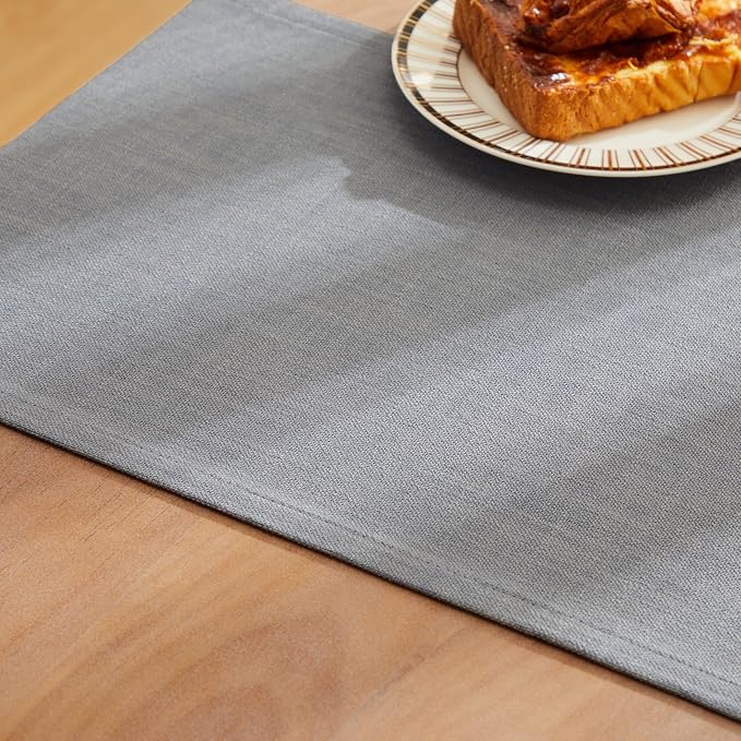 Rustic Cotton Linen Table Runner, 13x48 Inches Blue Ashes | Farmhouse Style - Image 6