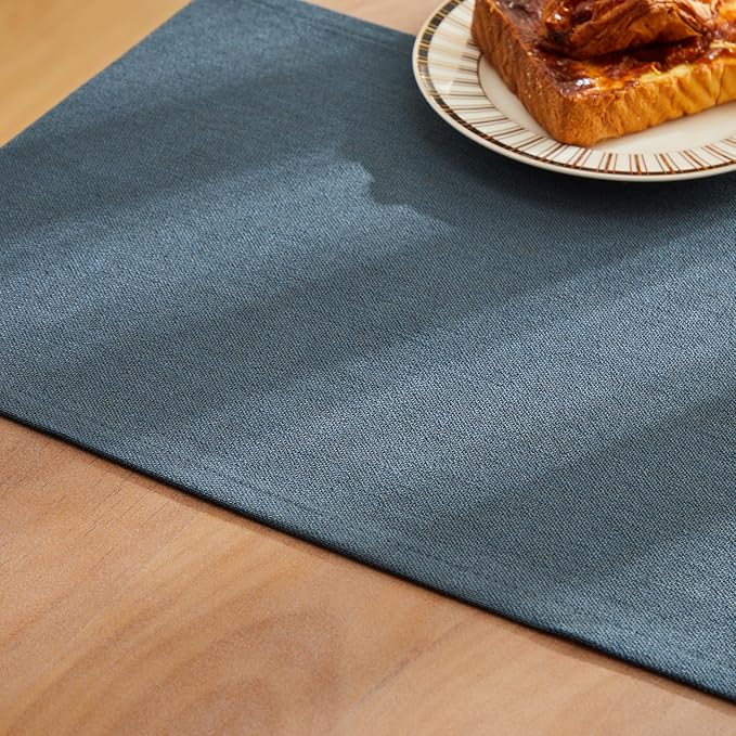 Rustic Cotton Linen Table Runner, 13x48 Inches Navy | Farmhouse Style Linen - Image 6
