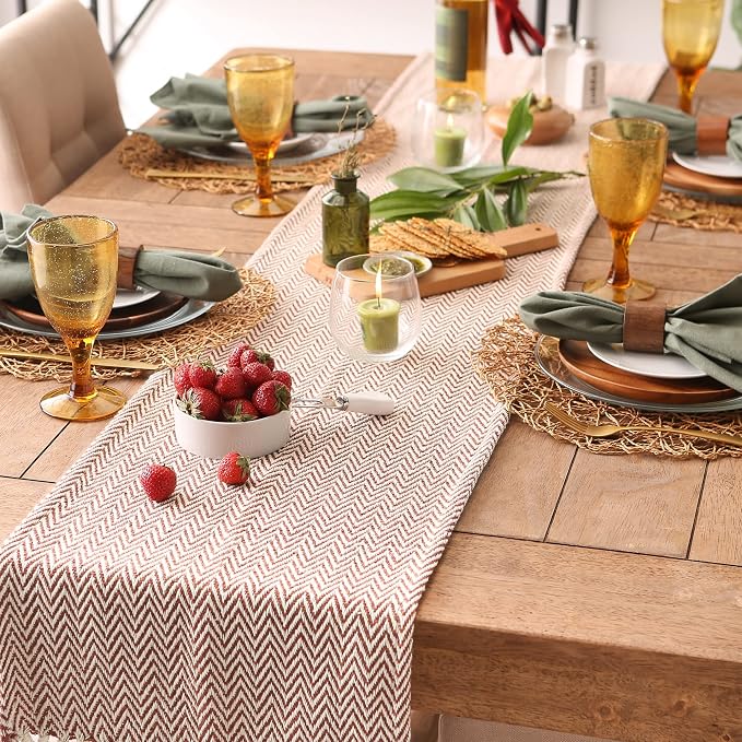 DII Woven Basic Tabletop Collection Chevron Table Runner - Image 3