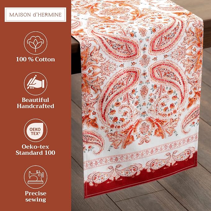 Maison d' Hermine Table Runner 100% Cotton 14.50" x 72" | Table Runners 72 - Image 2